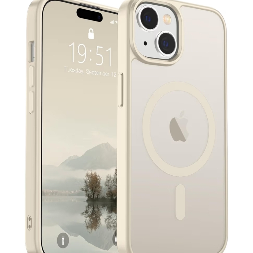 SUPFINE iPhone 15 Magnetic Case MagSafe Slim Shockproof Antique White NEW